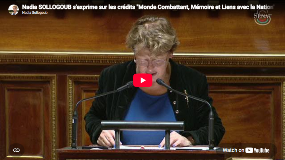 Prise de parole de la sénatrice Nadia Sollogoub au Sénat, le 11 décembre 2025
